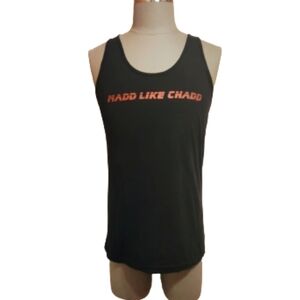 American Apparel Graphic Knit Tank Top Black Red Large